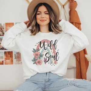 Wild Soul Sweatshirt Rainbow Boho Sweatshirt